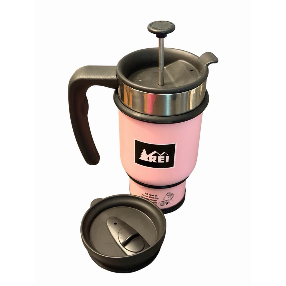 REI Stainless Steel Coffee Mug French Press With Storage For Travel - Picture 7 of 14